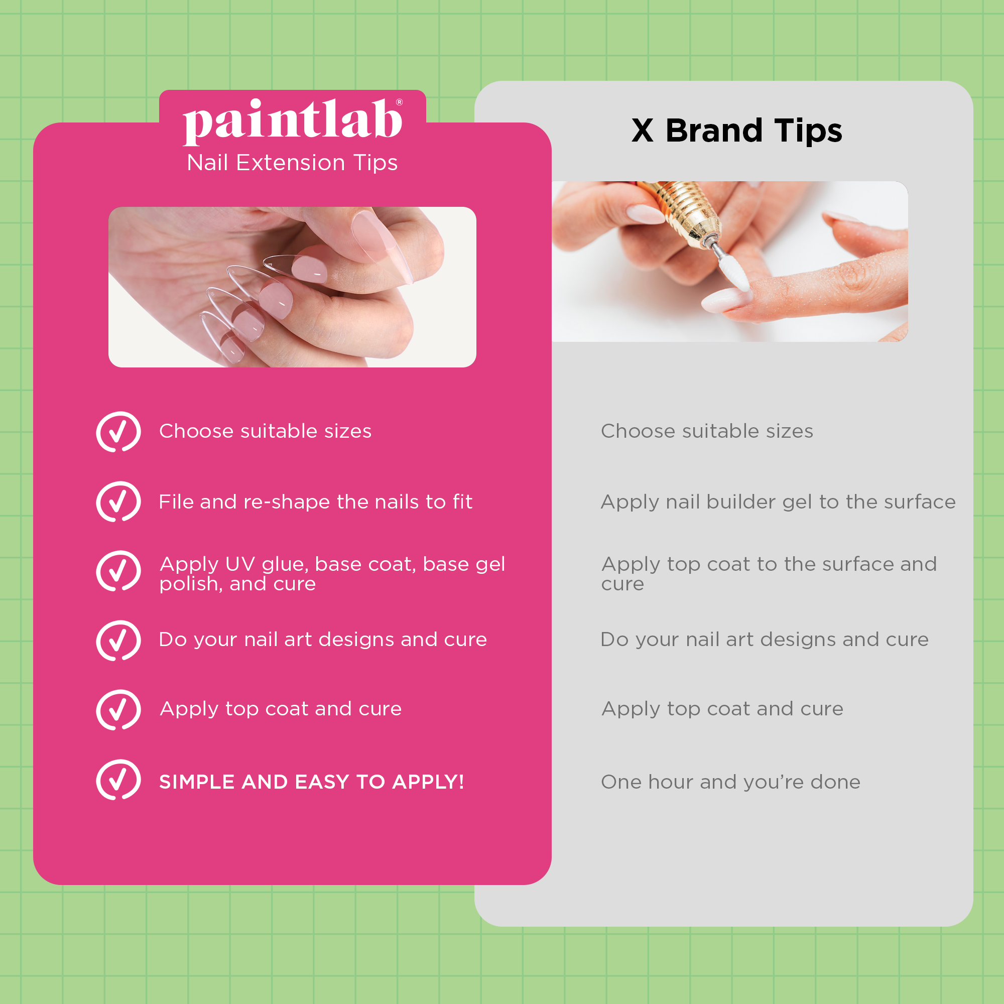PaintLab Press-On Nails Medium Almond (600 Nails)