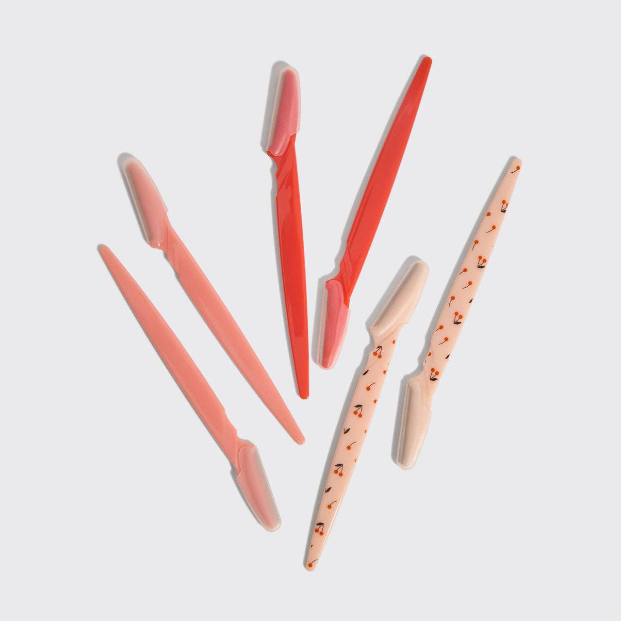 Kitsch - Cherry Blossom Dermaplaning Face Razors (6-pack) in recycled plastic | exfoliates, removes dead skin cells and peach fuzz, reduces imperfections