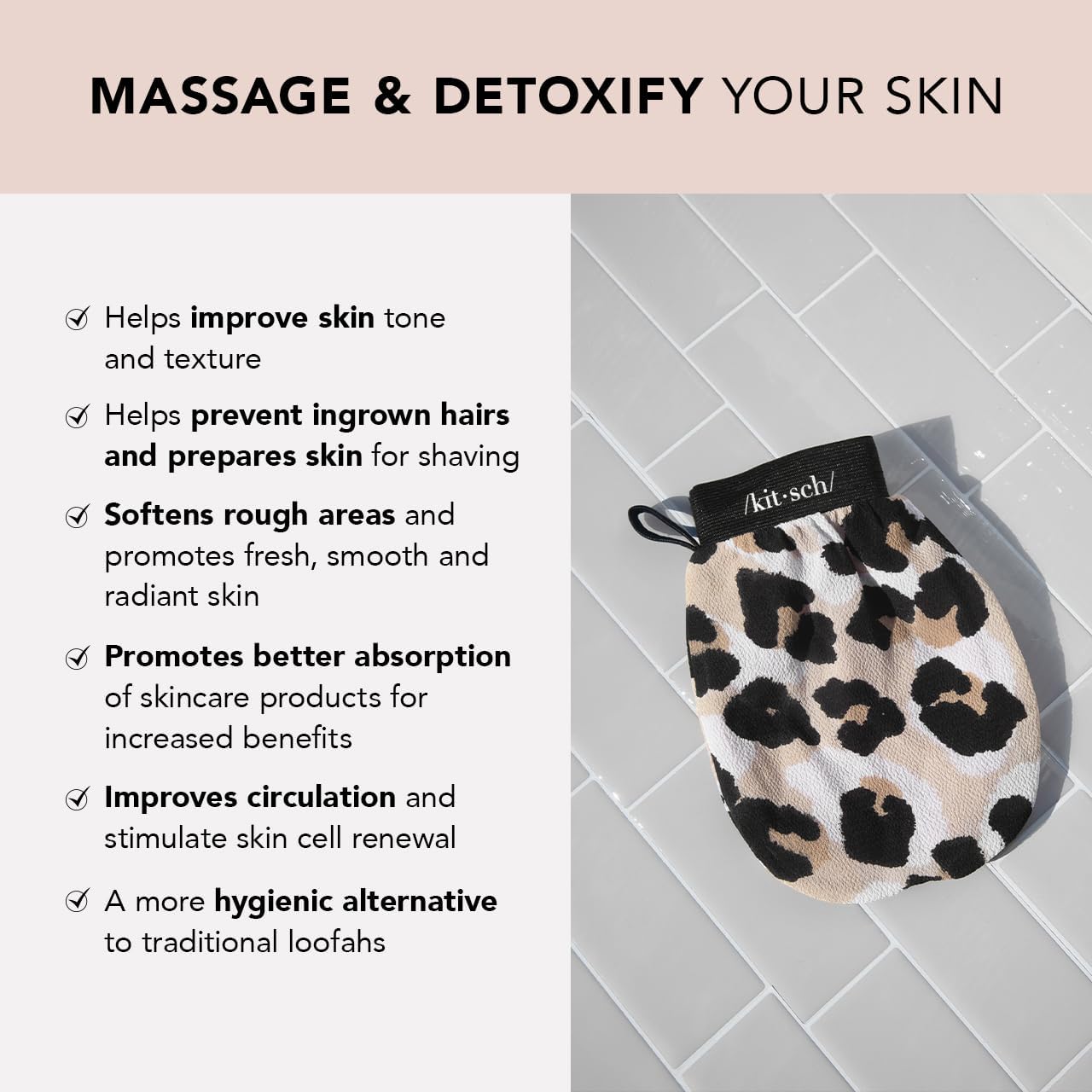 KITSCH Exfoliating Glove - Leopard