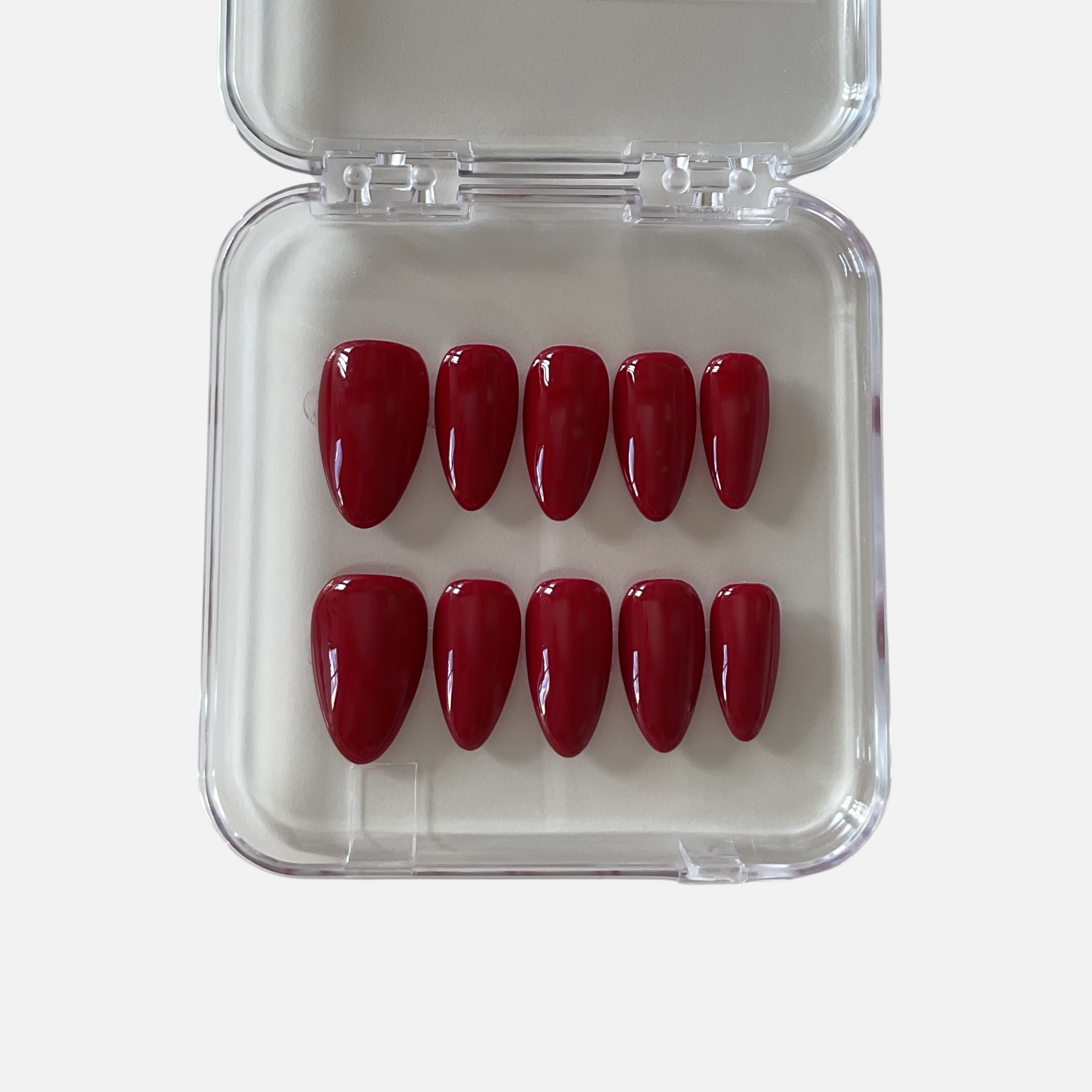 PRUNE BEAUTY – Handmade Press-On Nails | Red | Sizes and Shapes Available