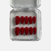 PRUNE BEAUTY – Handmade Press-On Nails | Red | Sizes and Shapes Available