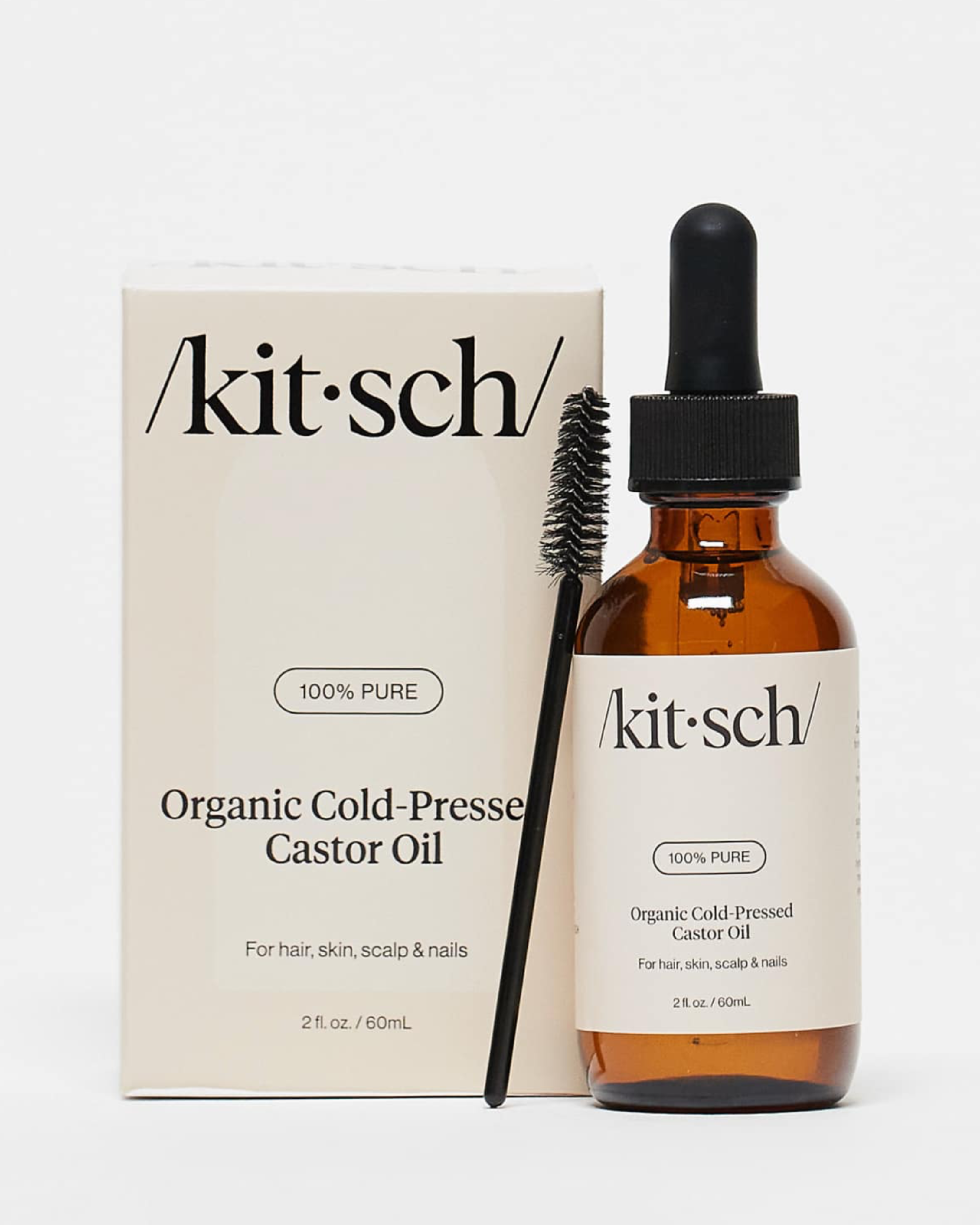 Kitsch - Olio di Ricino Biologico 100% Puro Spremuto a Freddo - 60 ml | Cura Capelli, Ciglia e Unghie