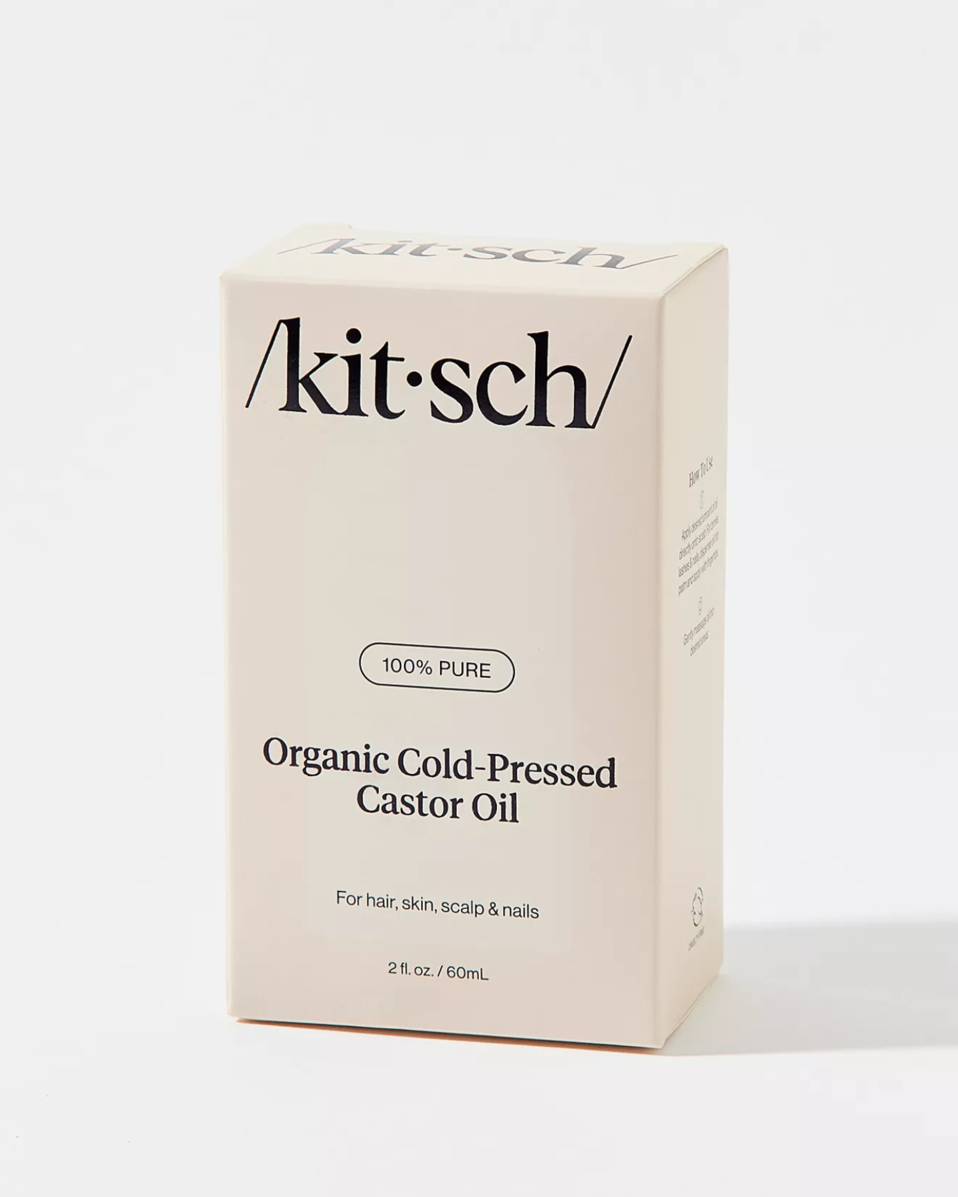 Kitsch - Olio di Ricino Biologico 100% Puro Spremuto a Freddo - 60 ml | Cura Capelli, Ciglia e Unghie