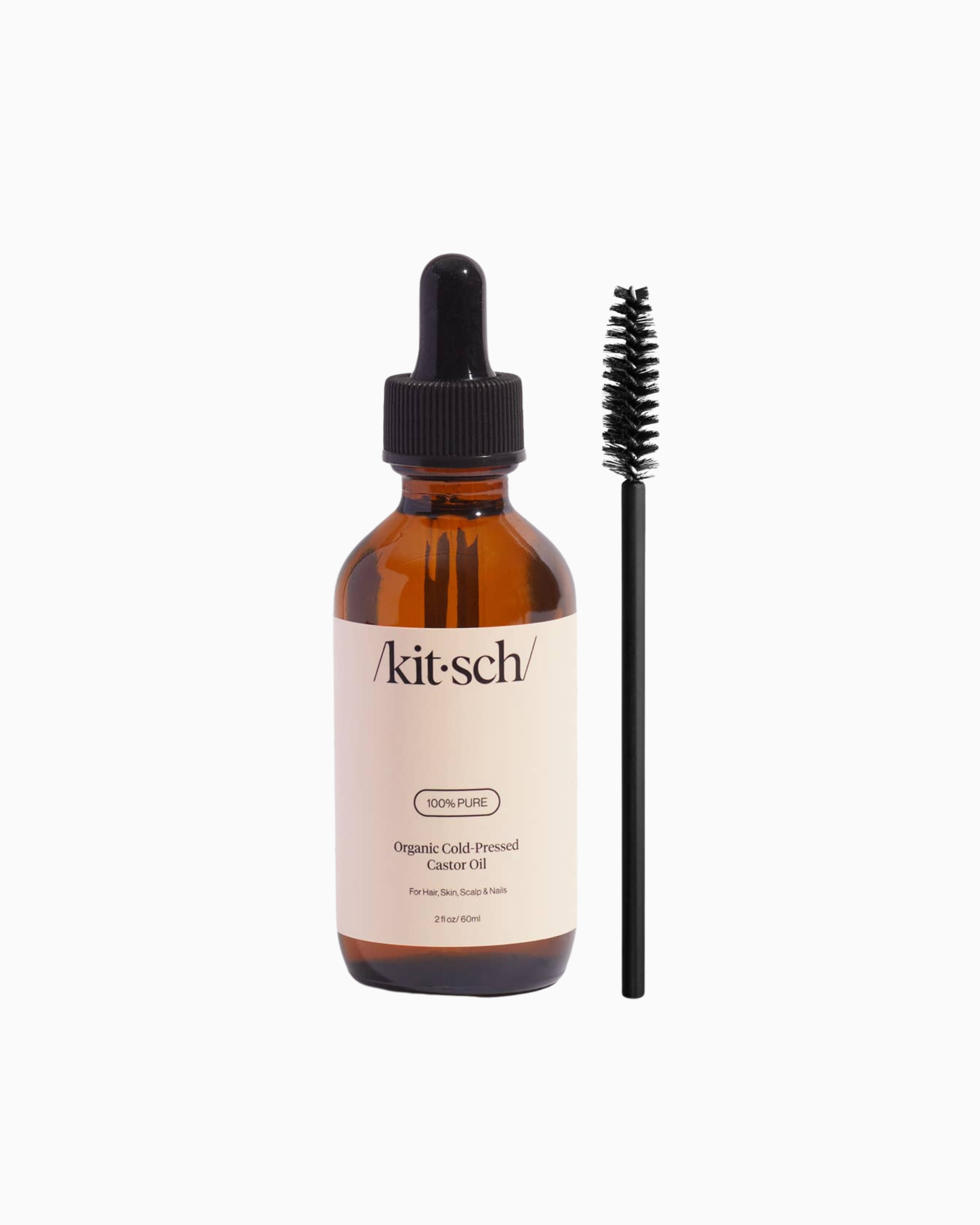 Kitsch - Aceite de Ricino Orgánico 100% Puro Prensado en Frío - 60 ml | Cuidado Cabello, Pestañas y Uñas