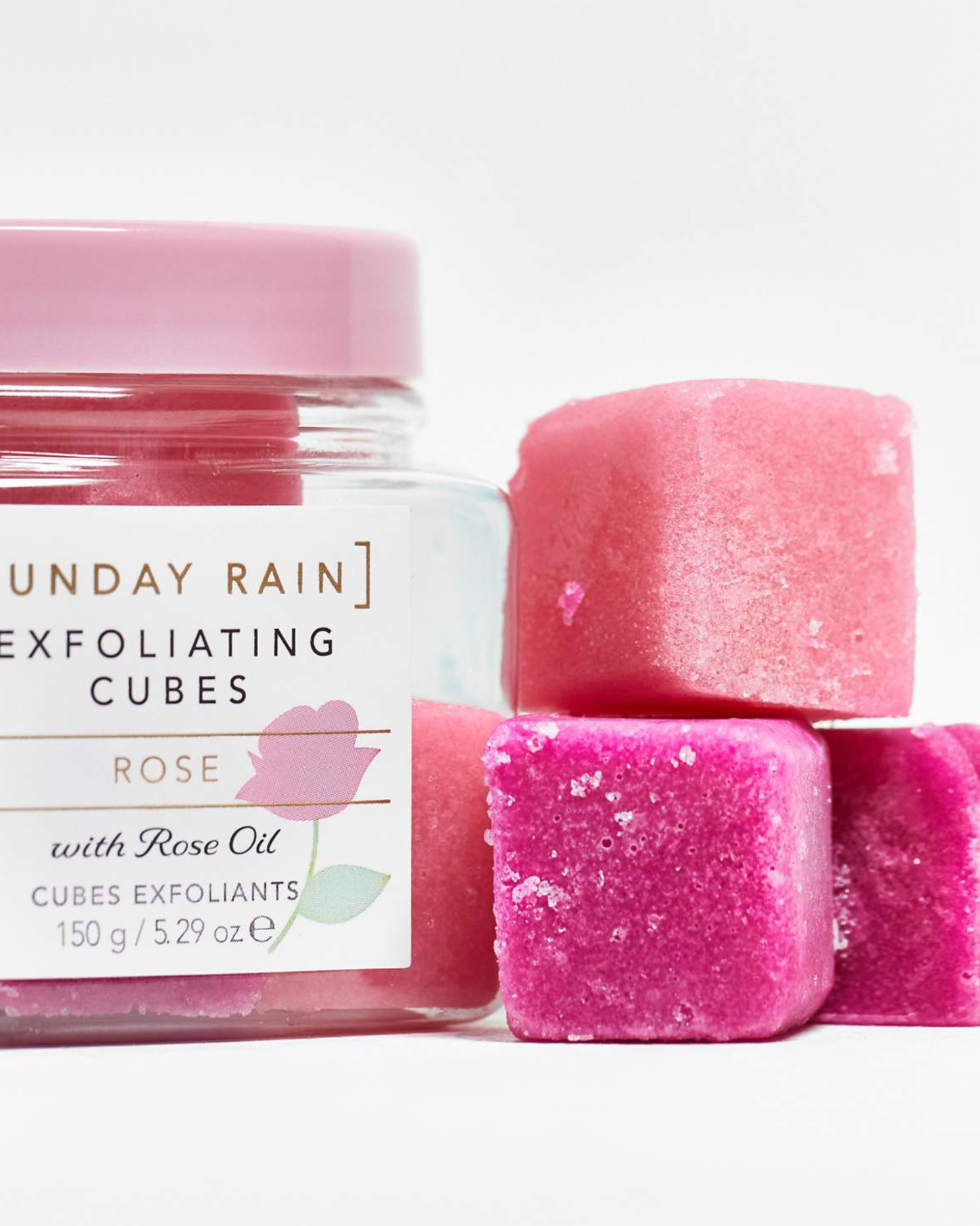 SUNDAY RAIN - Cubos exfoliantes Rosa