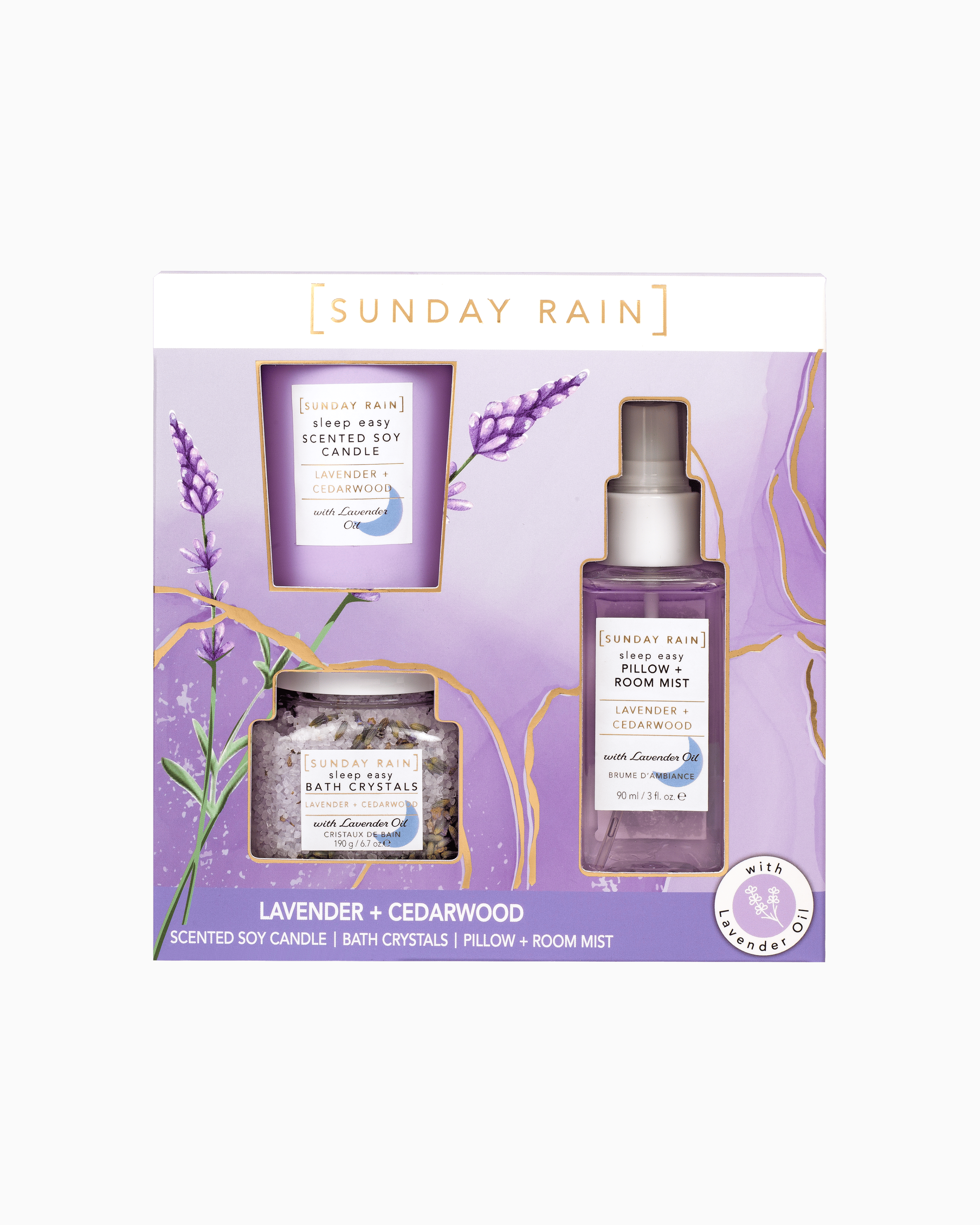 SUNDAY RAIN - Trio sommeil lavande et bois de cèdre