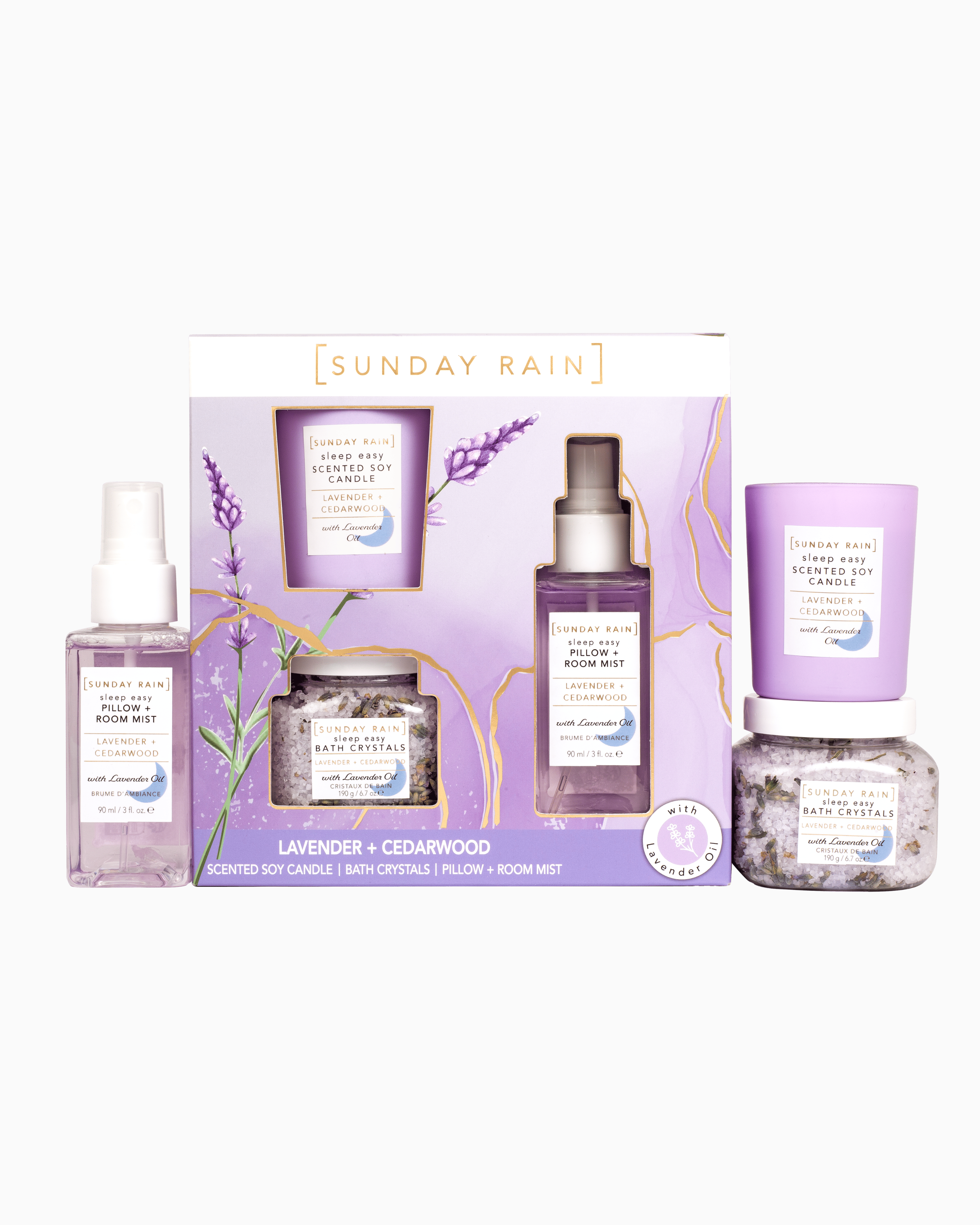 SUNDAY RAIN - Trio sommeil lavande et bois de cèdre