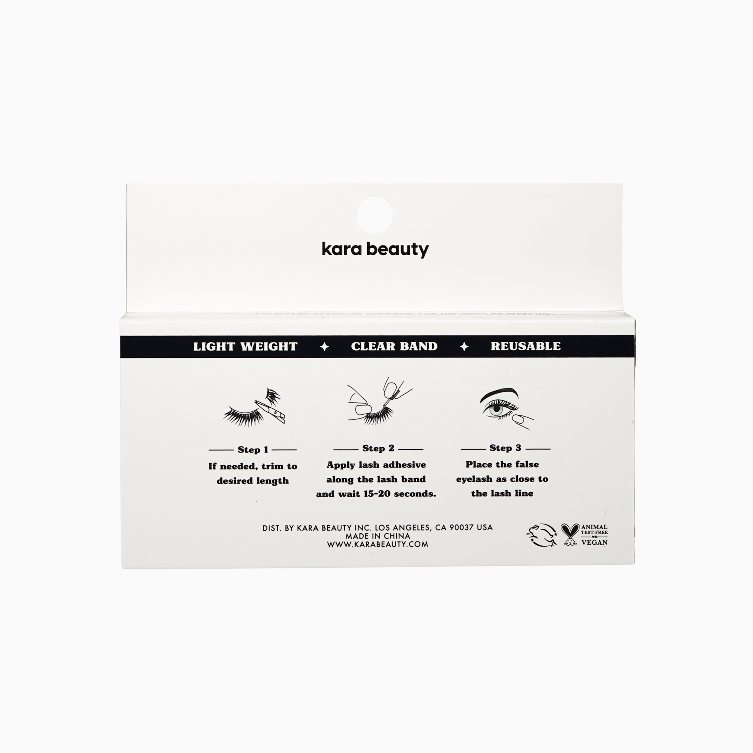 KARA BEAUTY False Eyelashes Invisible Band - GHOSTED