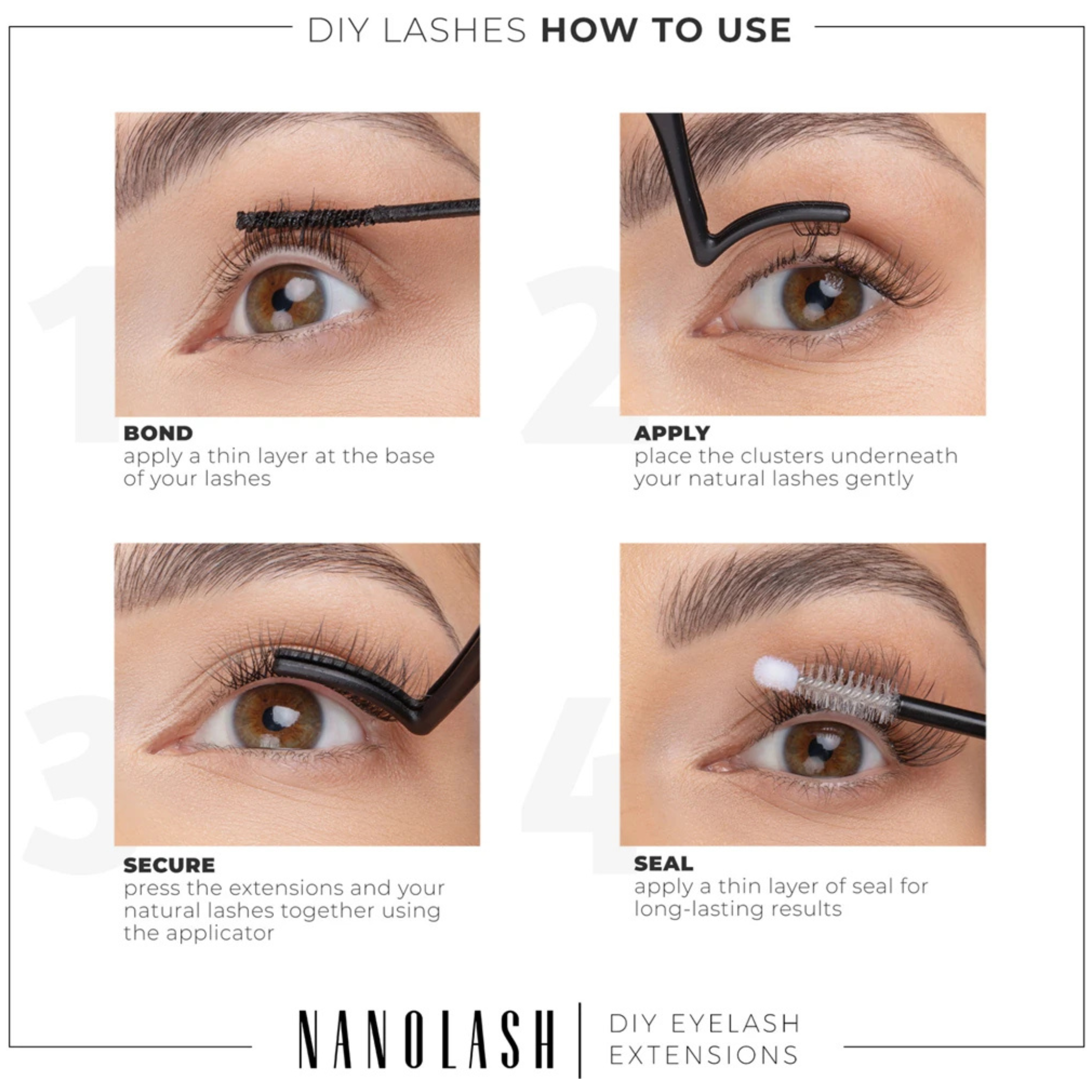 NANOLASH DIY Eyelash Extensions INNOCENT - Cluster Lashes