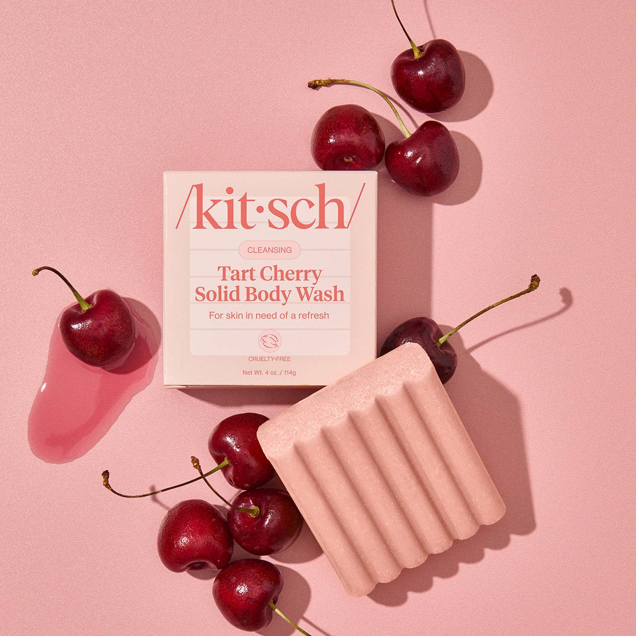 Kitsch - Savon Solide Nourrissant au Beurre de Karité | Parfum Cerise Noire

