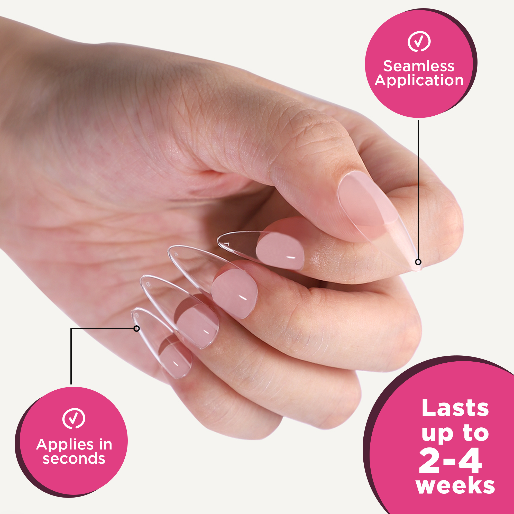 PaintLab Press-On Nails Medium Almond (600 Nails)