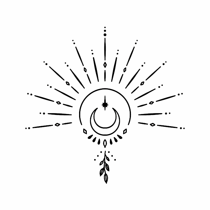 SIOOU Temporary Tattoo Moon (x5)