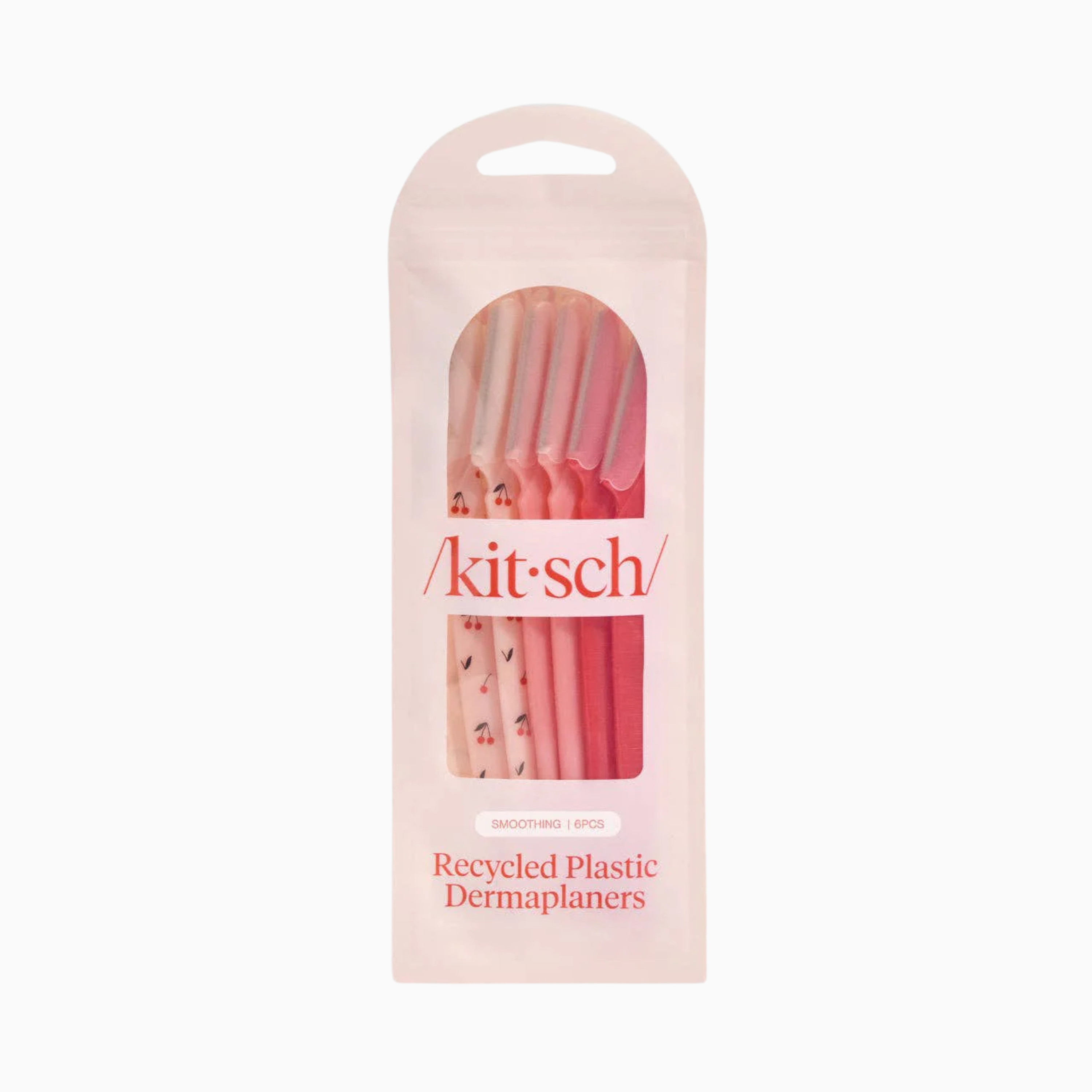 Kitsch – Cuchillas faciales dermaplaning Cherry Blossom (pack de 6) en plástico reciclado | exfolia, elimina células muertas y vello, reduce imperfecciones
