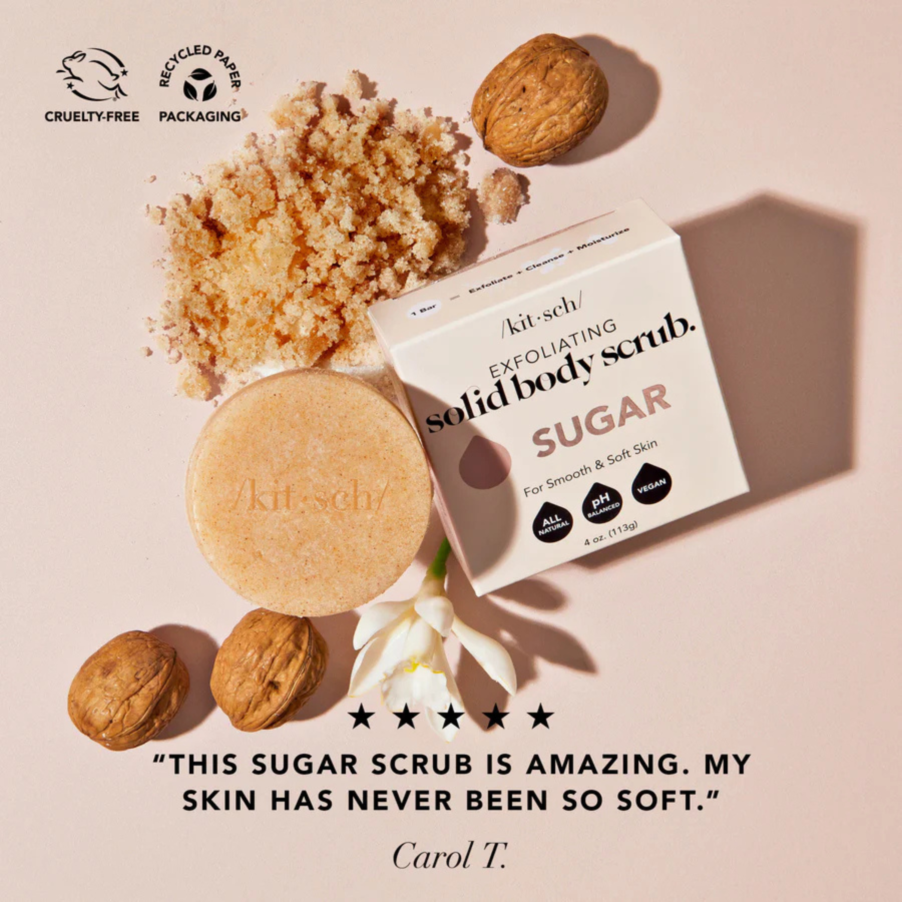 KITSCH Gommage corporel solide sucre et huile de coco