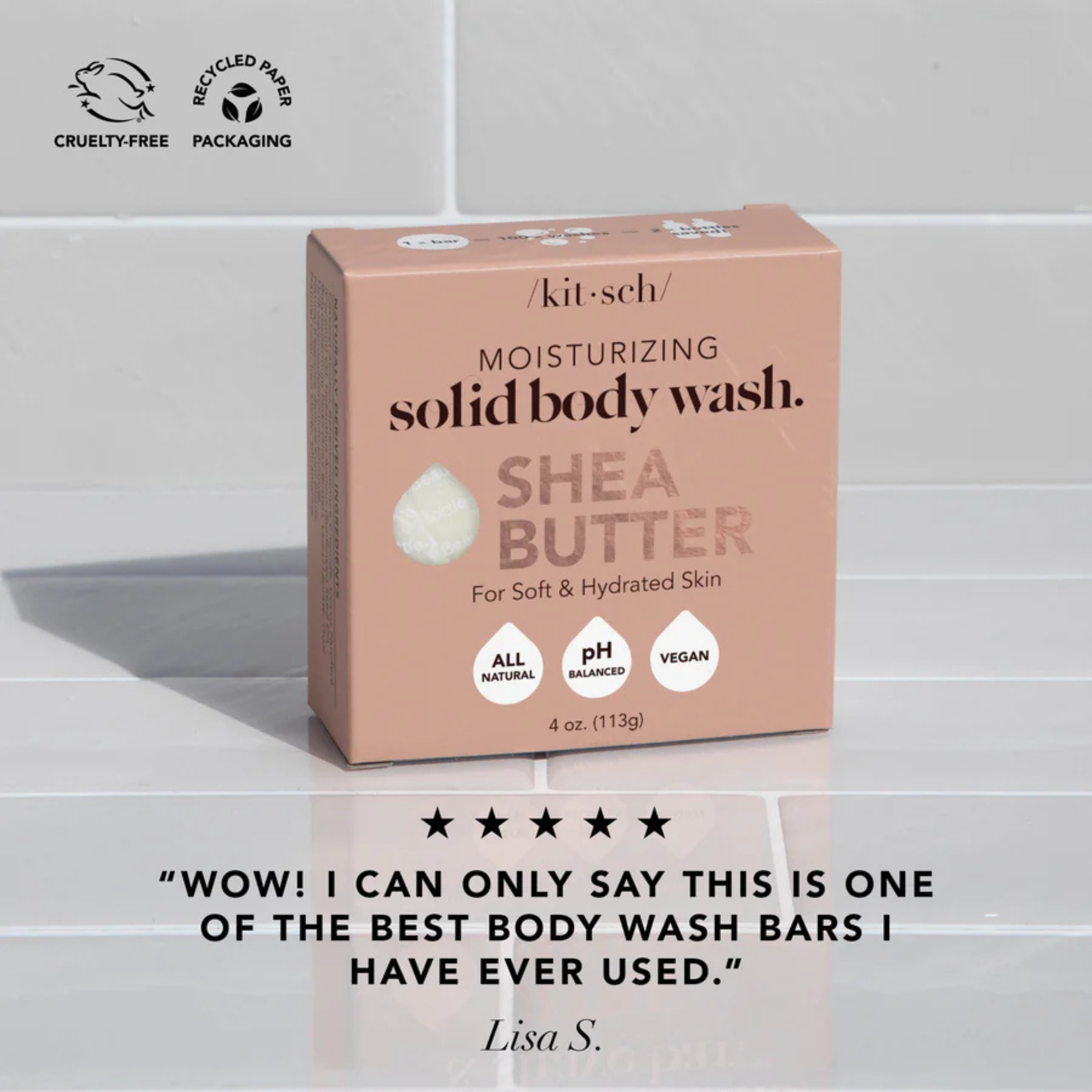KITSCH Shea Butter Solid Body Wash Bar