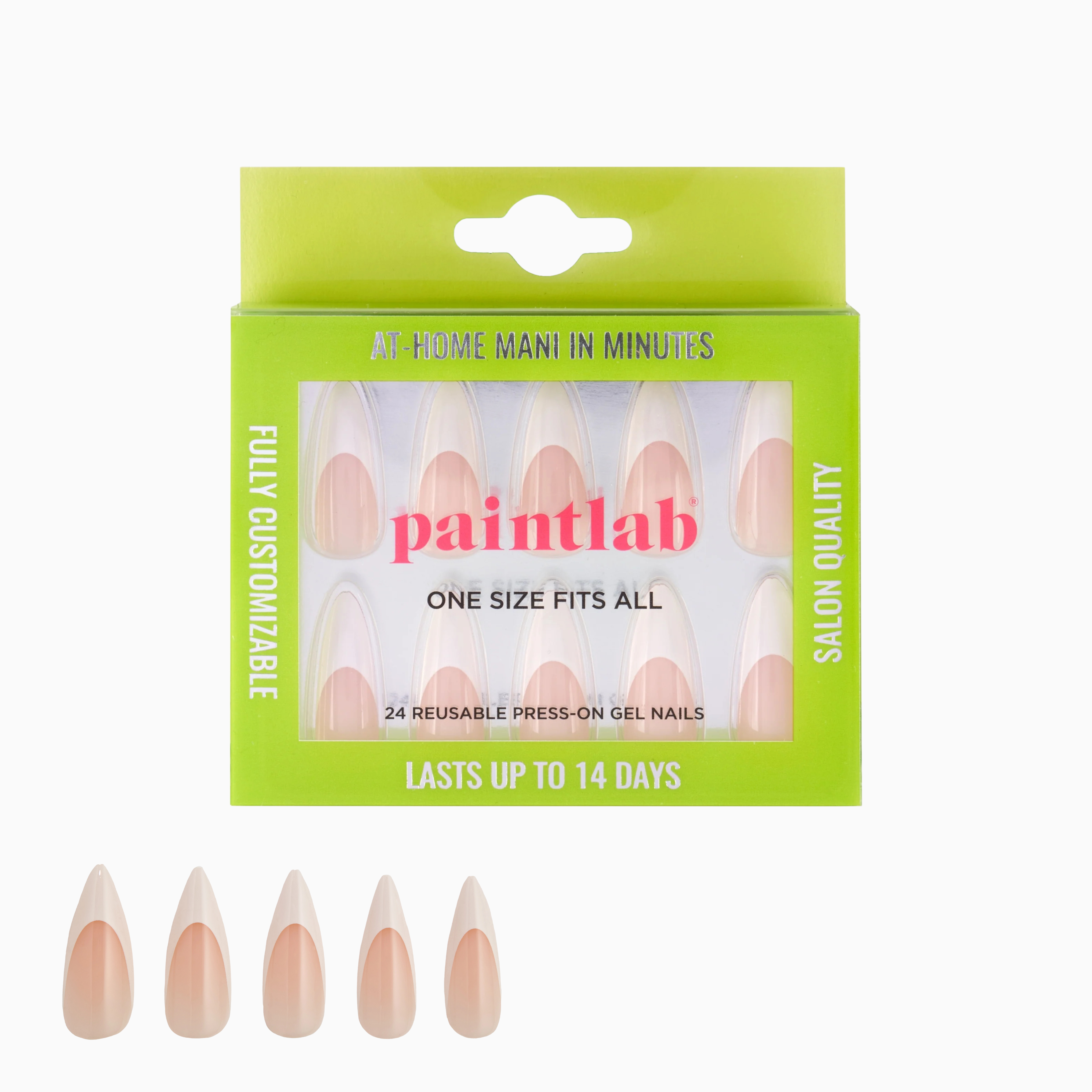 Press-On Nails PaintLab French Stiletto