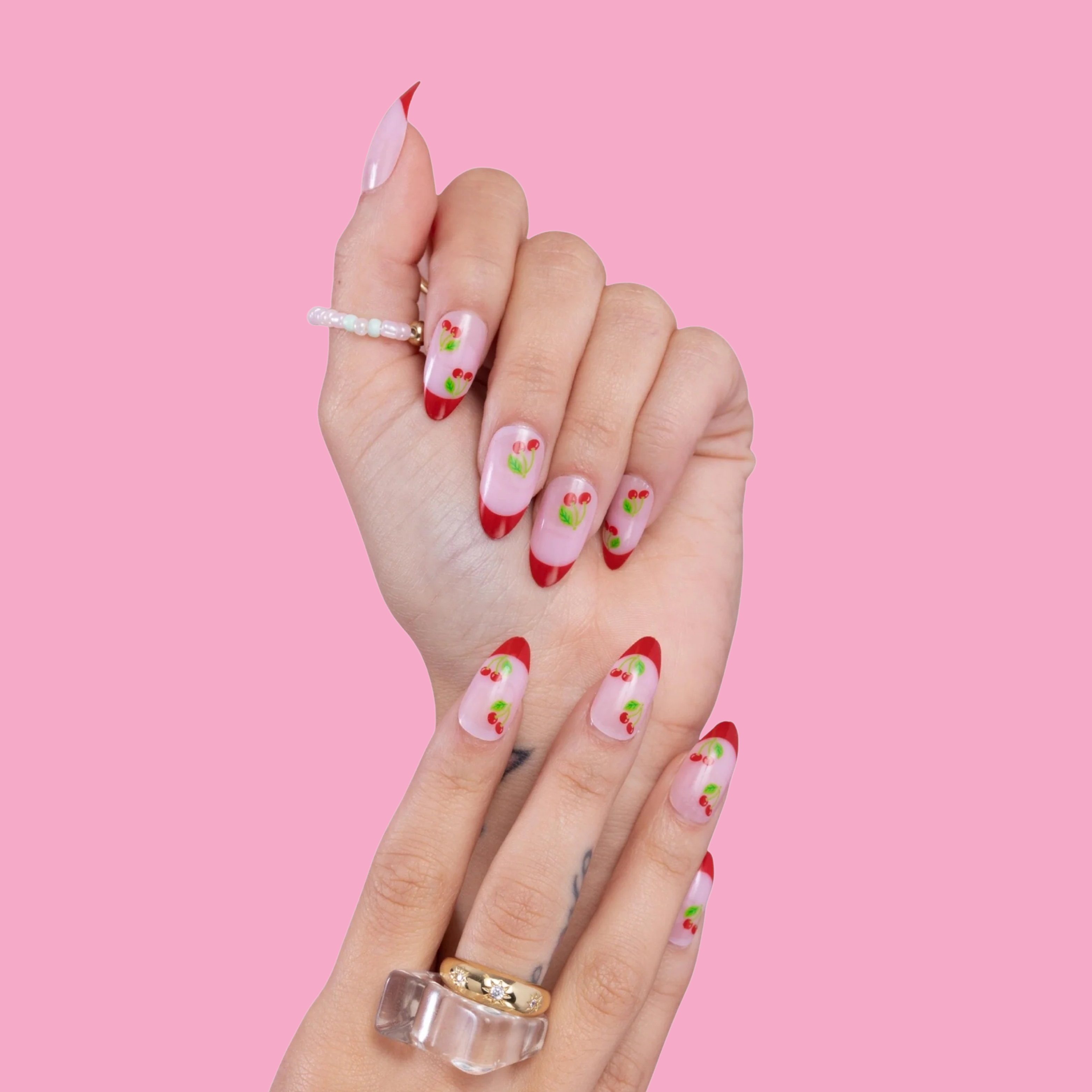 PAINTLAB - Reusable Gel Press-On Nails "Cherry"
