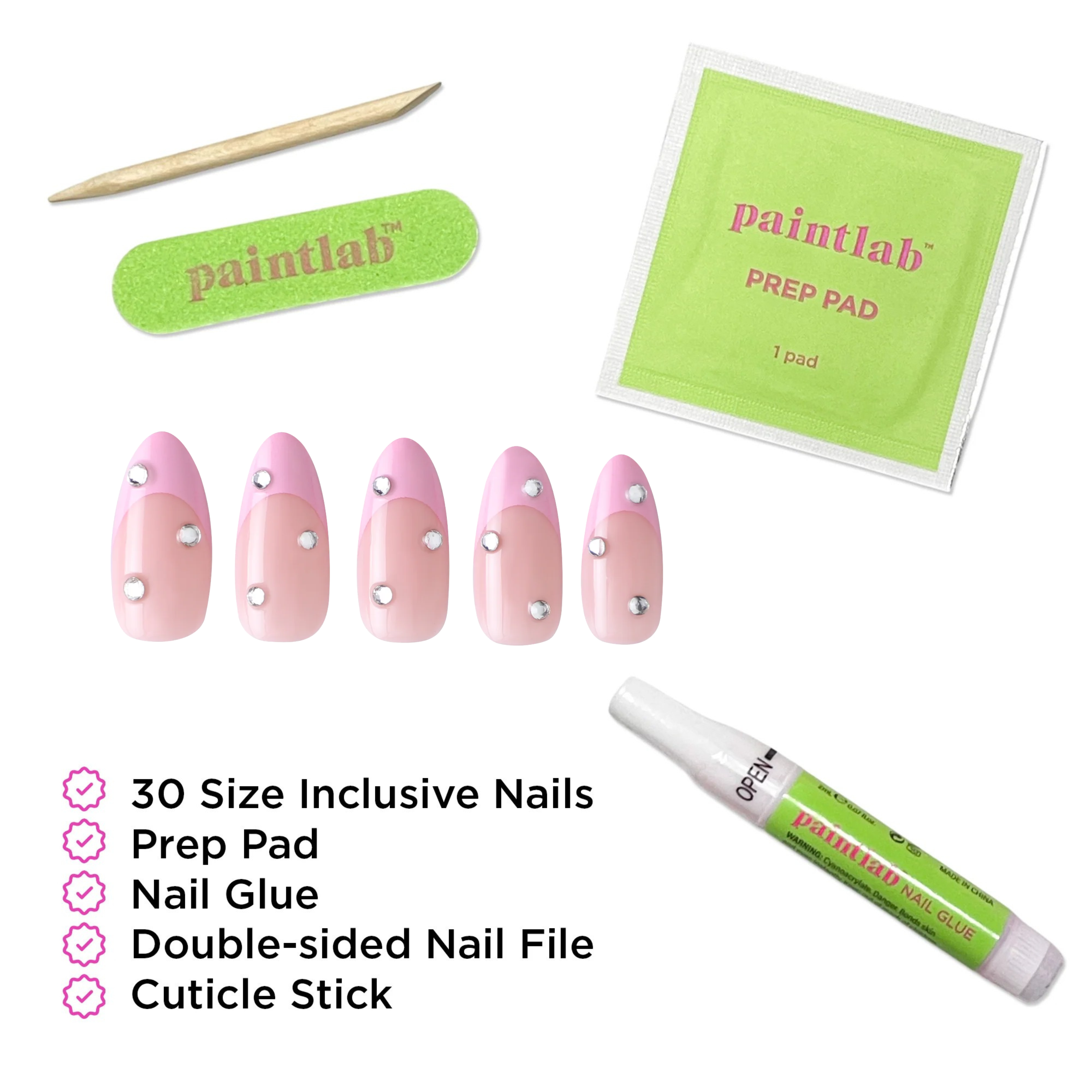 PAINTLAB - Reusable Gel Press-On Nails "Pink Velvet"