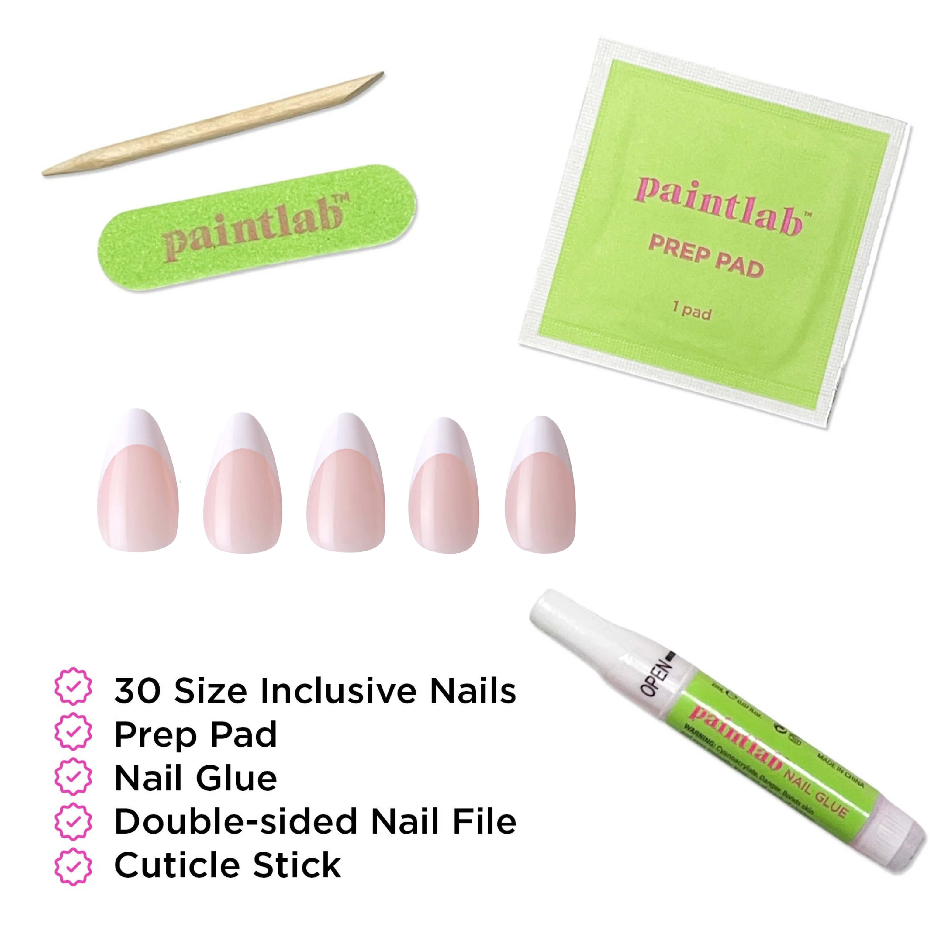 PAINTLAB - Uñas postizas de gel reutilizables | Press-On Nails "Tres Jolie"